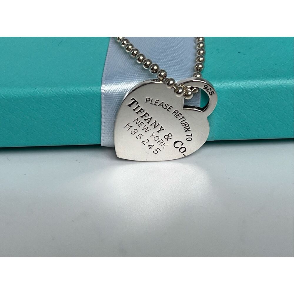 Tiffany & Co. Beaded 34” Chain Return to Tiffany Heart Tag Necklace in Silver - Picture 11 of 16